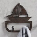 Boat Cast Iron Brown Hook | Coastal Themed Decorative Wall Hook | 5.5" x 5"H by The Bullish Store