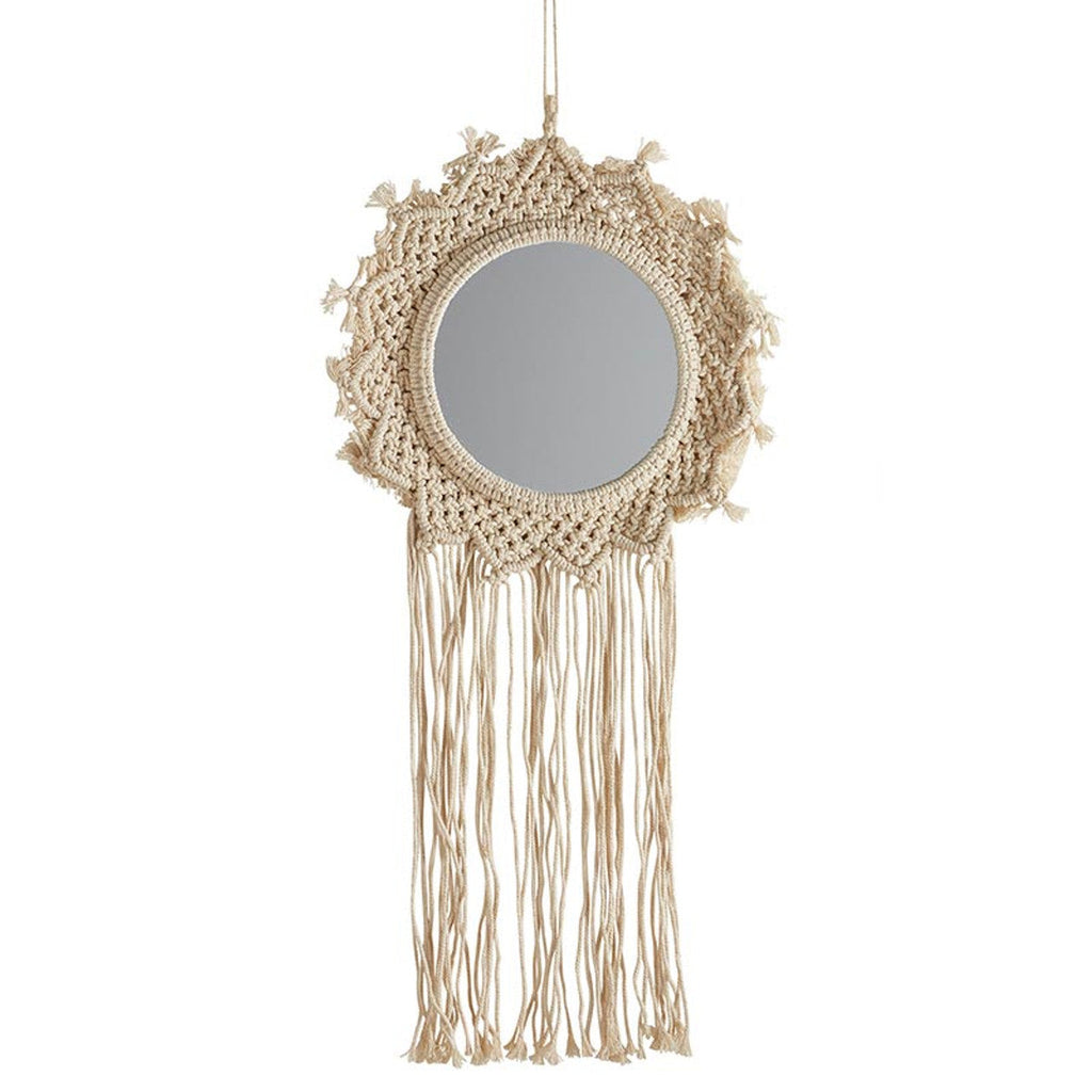 Bohemian Style Hanging Mirror | Wall Hanging Macrame Decor | 12.2" x 25.2" by The Bullish Store