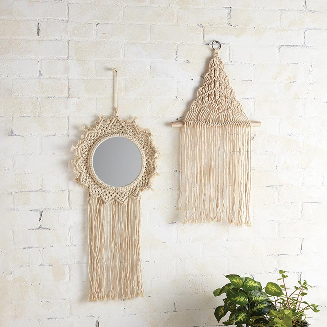 Bohemian Style Triangle Decor | Macrame Decorative Wall Hanging | 25" x 13.75" by The Bullish Store