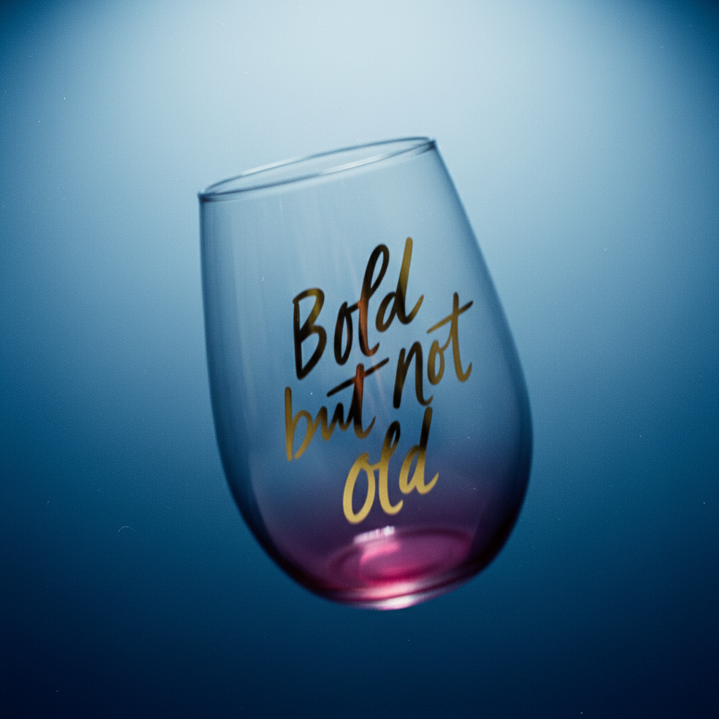 Bold But Not Old Stemless Wine Glass - Birthday or Retirement | Rainbow Glass | 20oz by The Bullish Store