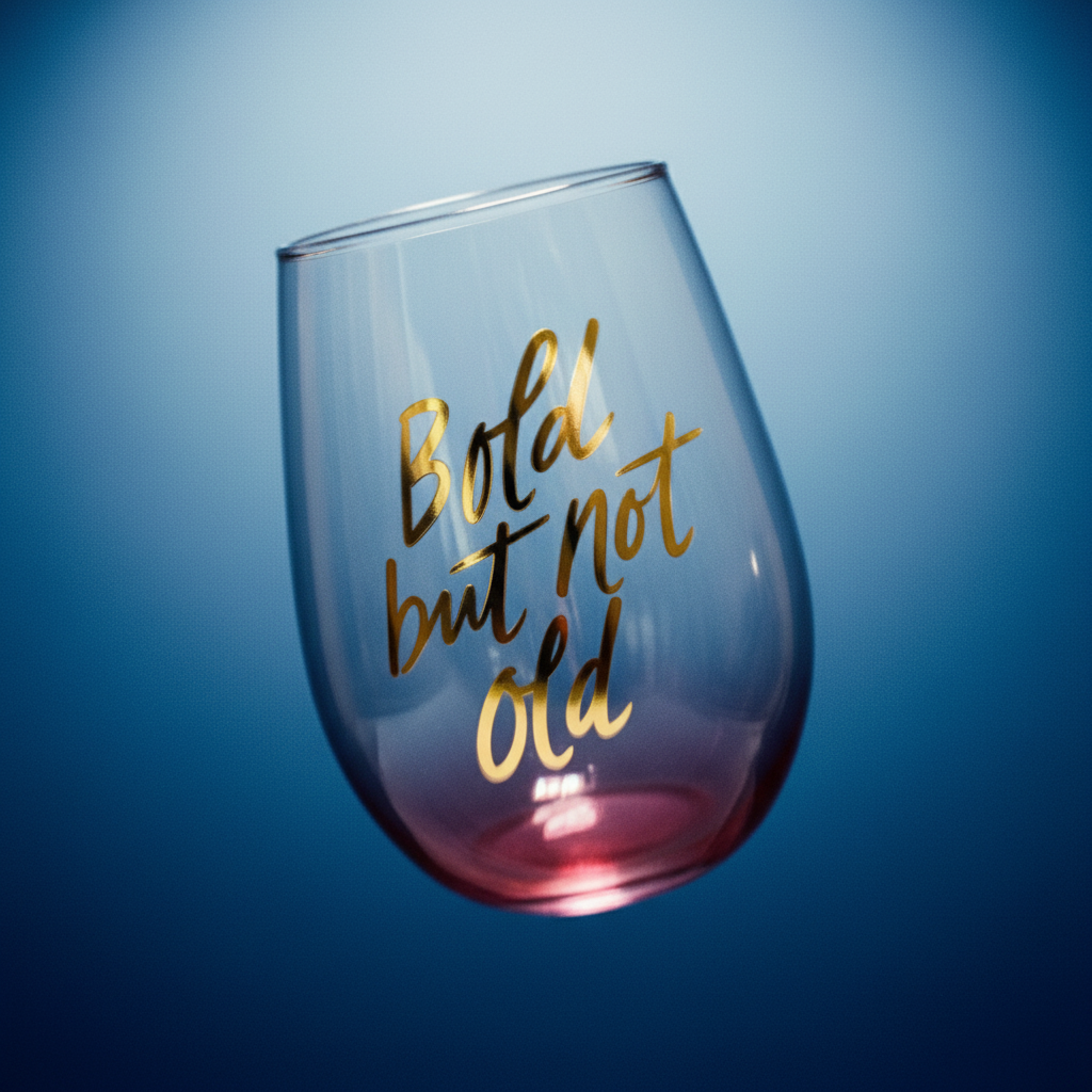 Bold But Not Old Stemless Wine Glass - Birthday or Retirement | Rainbow Glass | 20oz by The Bullish Store