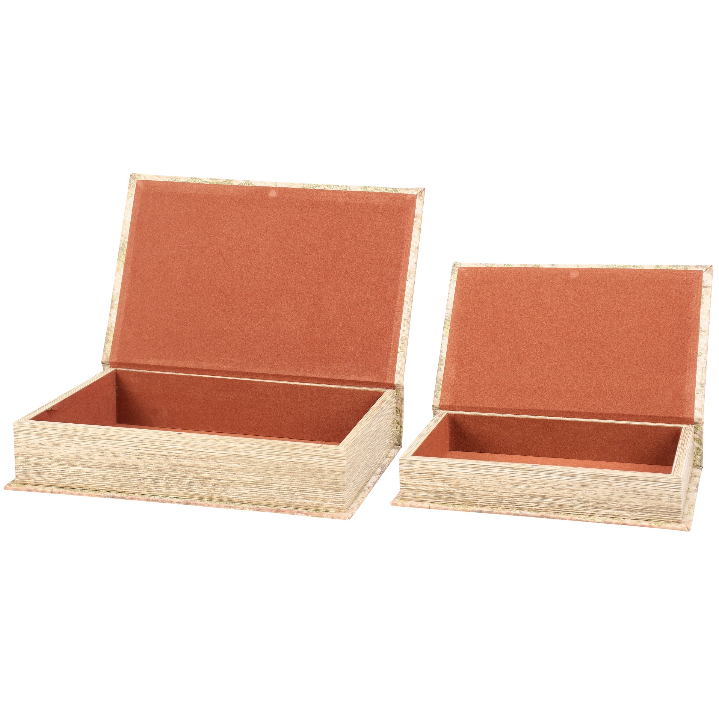 Botany Book Box Set of 2 | Vintage Book Shaped Storage Stash Trinket Boxes by The Bullish Store