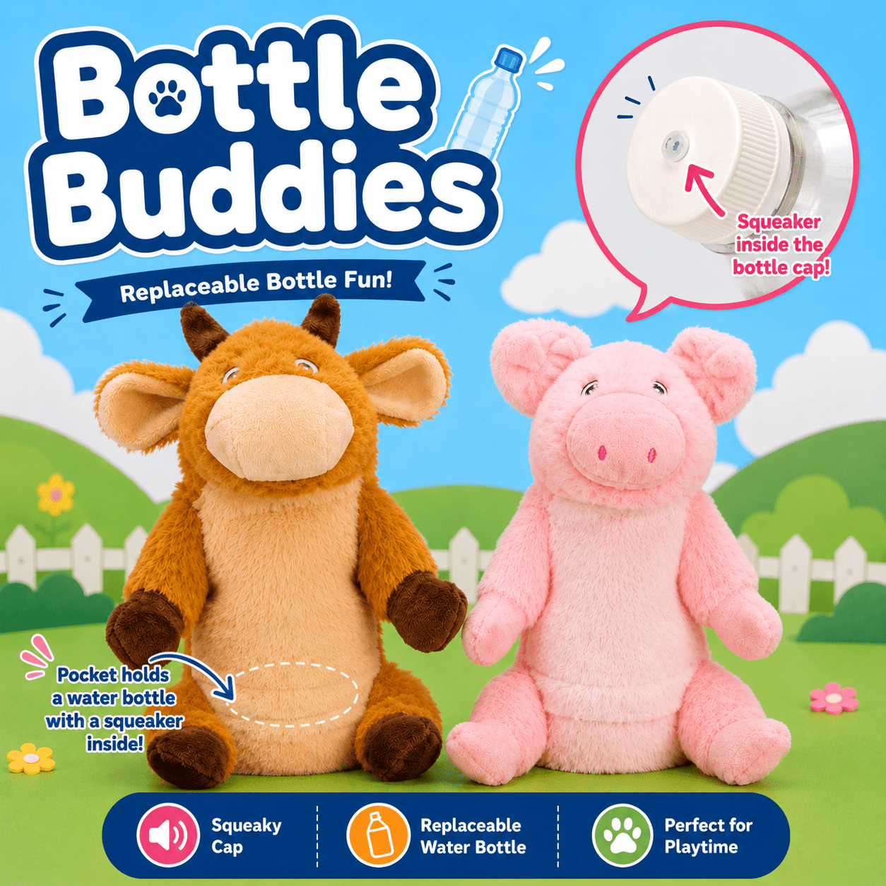 Bottle Buddy Dog Toys - 10" by Dogline