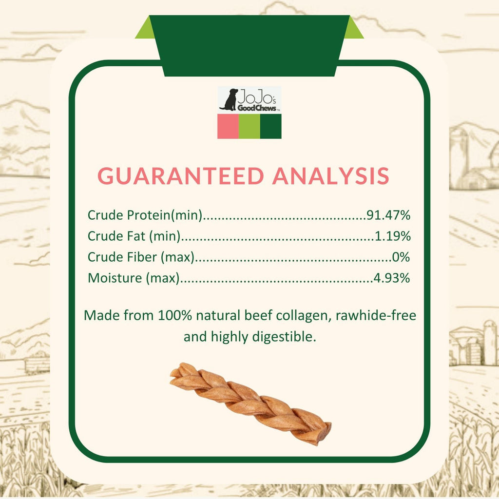 All-Natural Braided Collagen Stick Dog Treats, Supports Joint, Skin & Coat Health – 6-Inch Standard (25/case) by American Pet Supplies