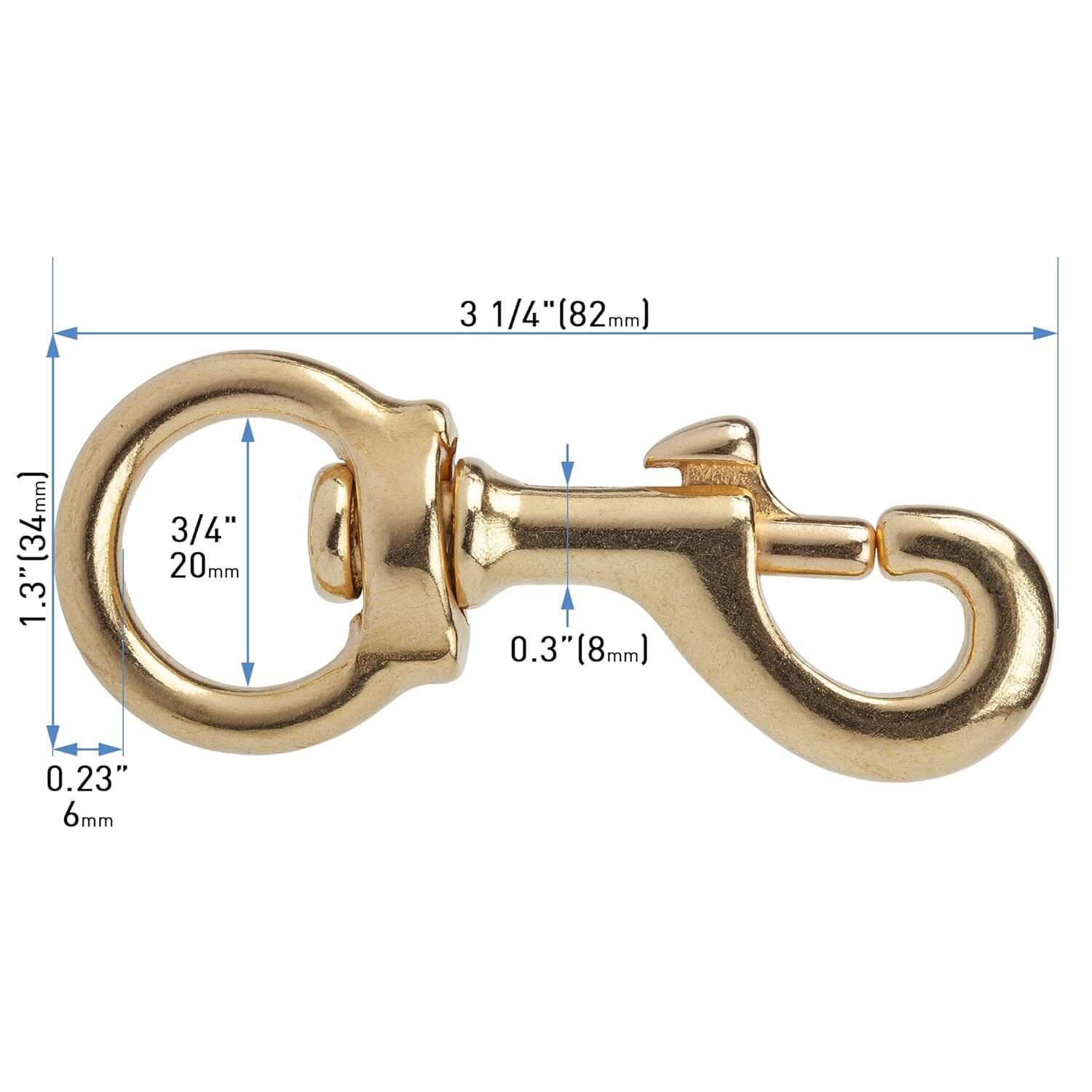 Solid Brass Swivel Snap Hook Heavy Duty Clip by Dogline