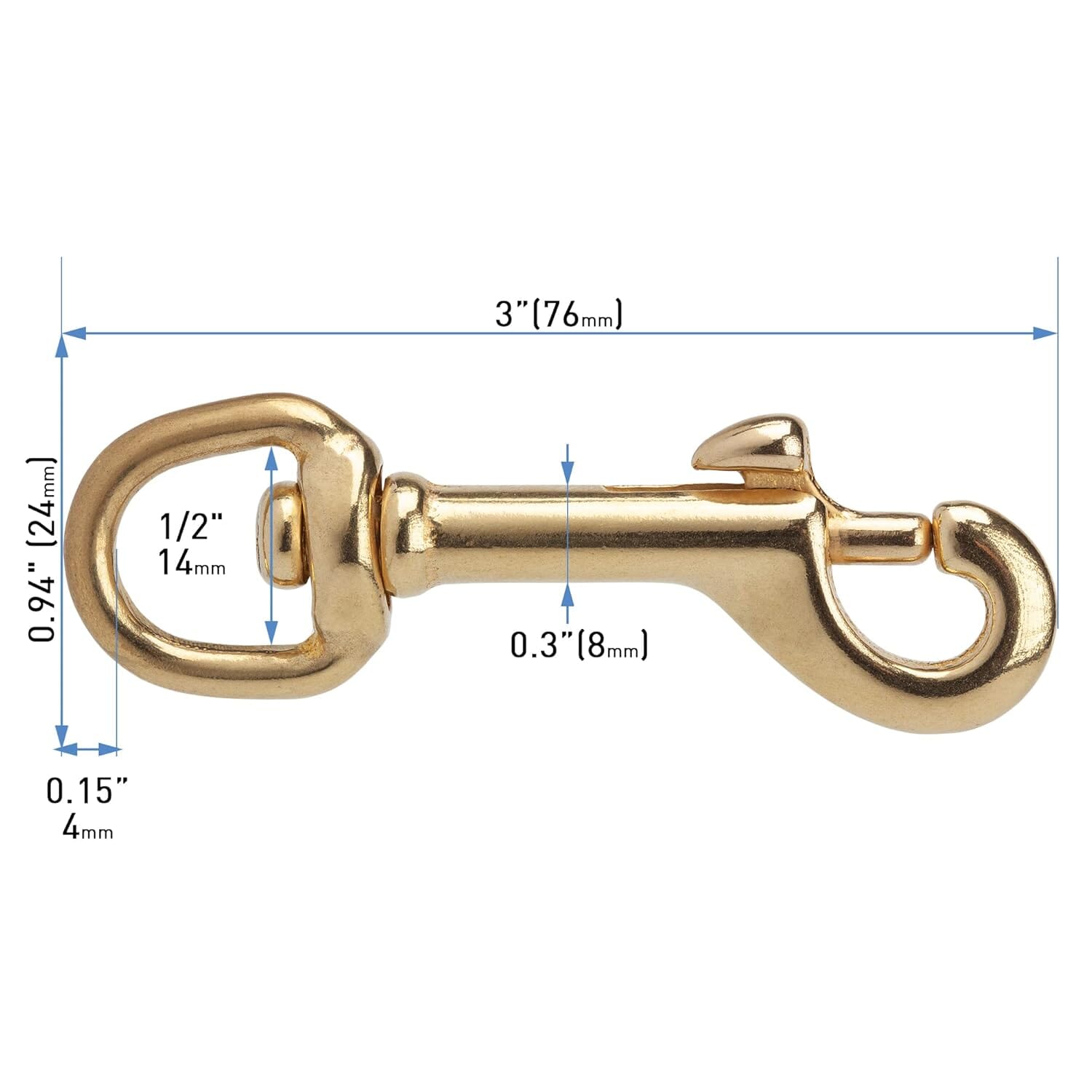 Solid Brass Swivel Snap Hook Heavy Duty Clip by Dogline