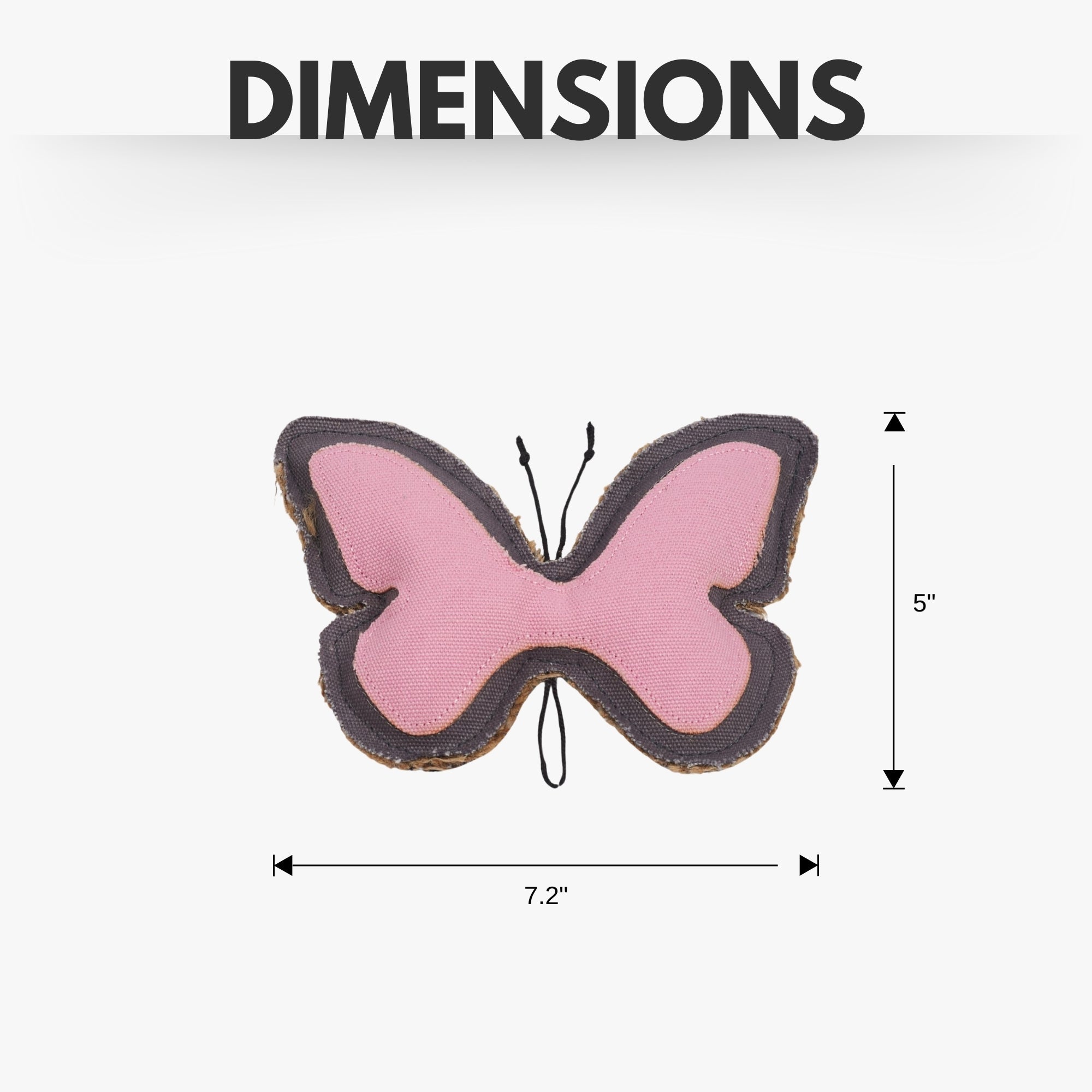 Country Living Canvas & Jute Butterfly-Shaped Dog Chew Toy – Durable, Safe and Non-Toxic