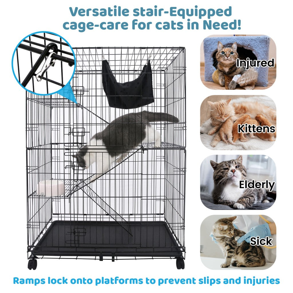 50 Inch 4-Tier Cat Cage C02 by Homey Pet Official