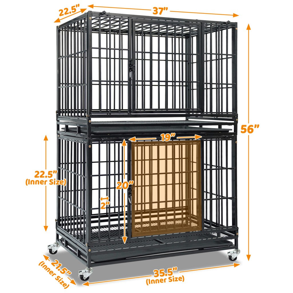37" Stackable Heavy Duty Dog Kennel 371D04 by Homey Pet Official