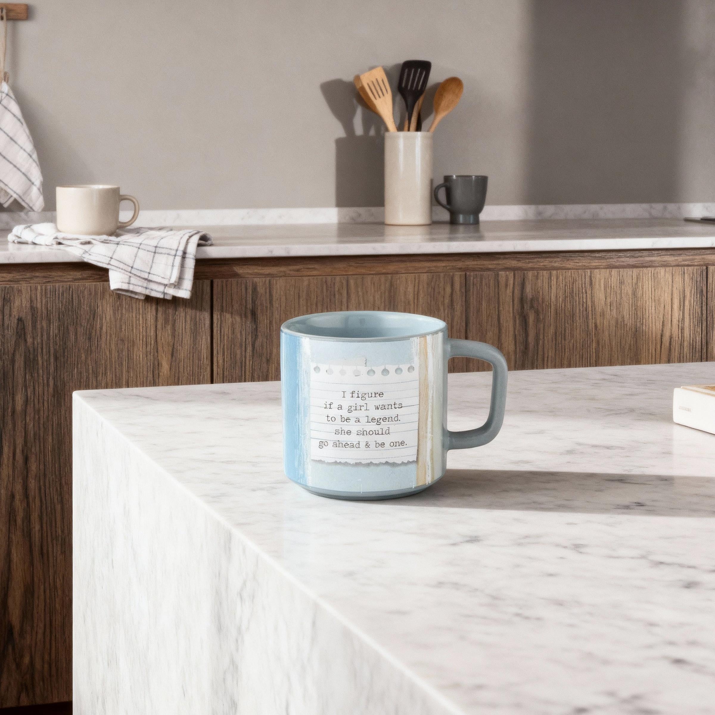 Calamity Jane "If a Girl Wants To Be A Legend" Coffee Mug | Stoneware Tea Coffee Cup | 14oz by The Bullish Store