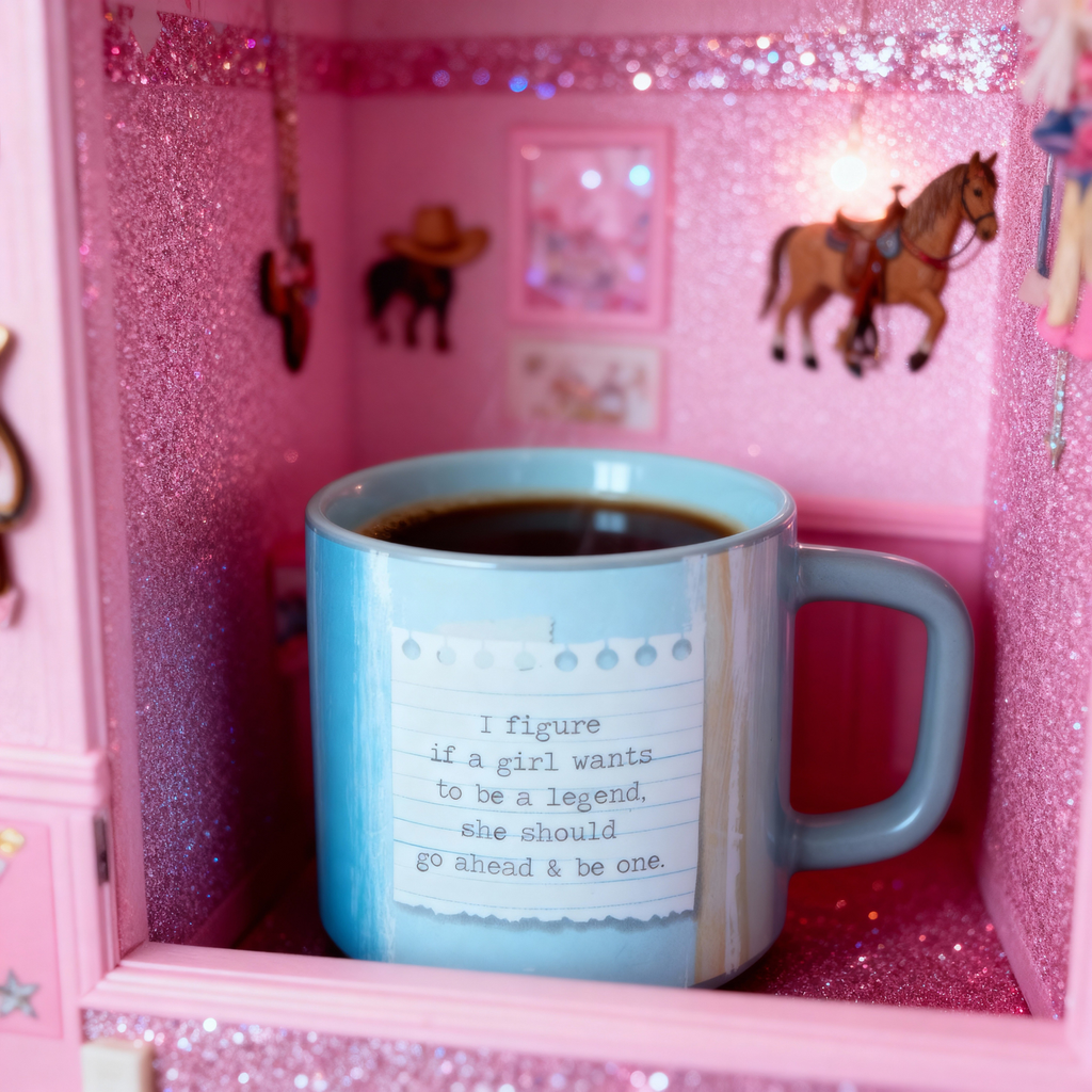 Calamity Jane "If a Girl Wants To Be A Legend" Coffee Mug | Stoneware Tea Coffee Cup | 14oz by The Bullish Store