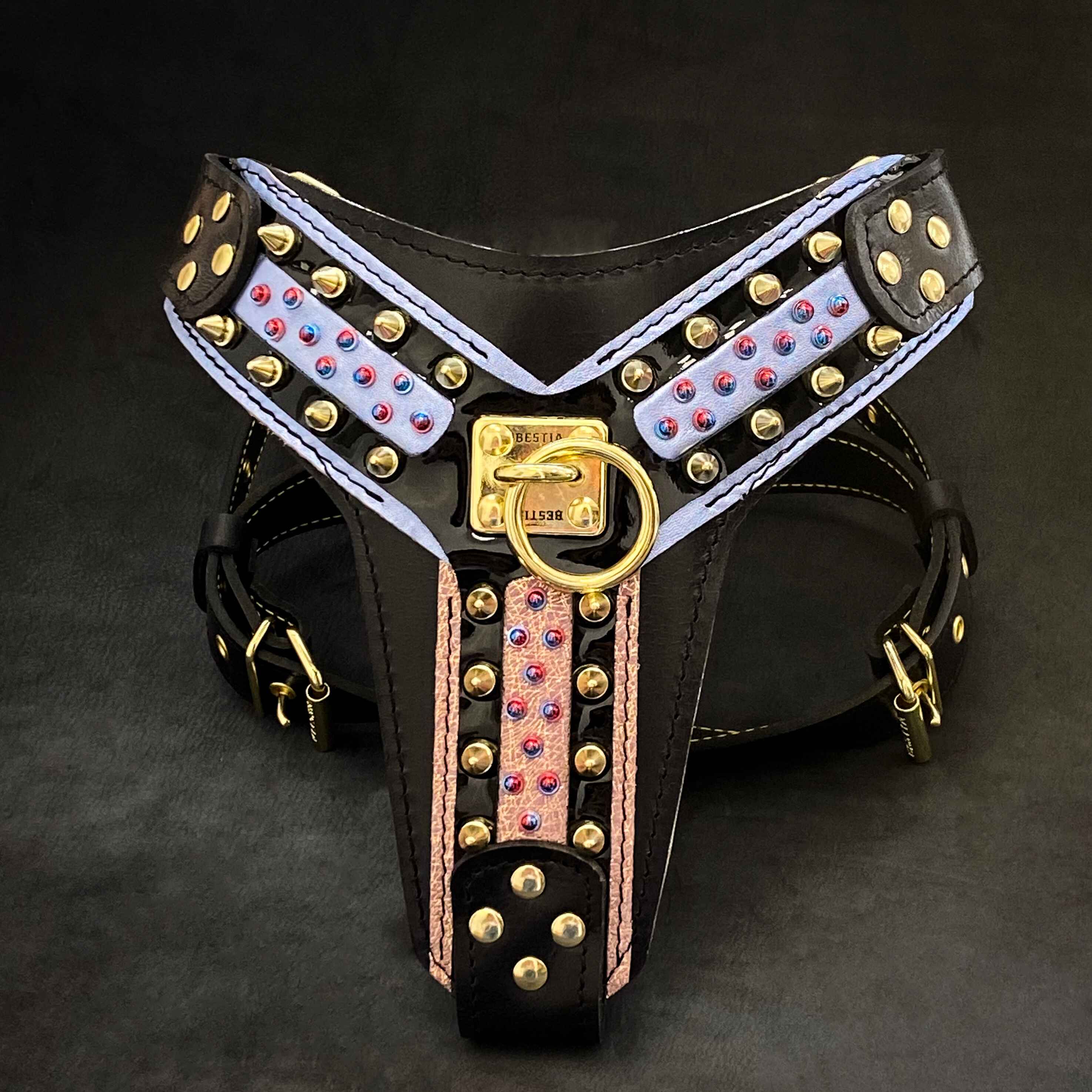 The "Candy" Black Harness by Bestia Dog Gear