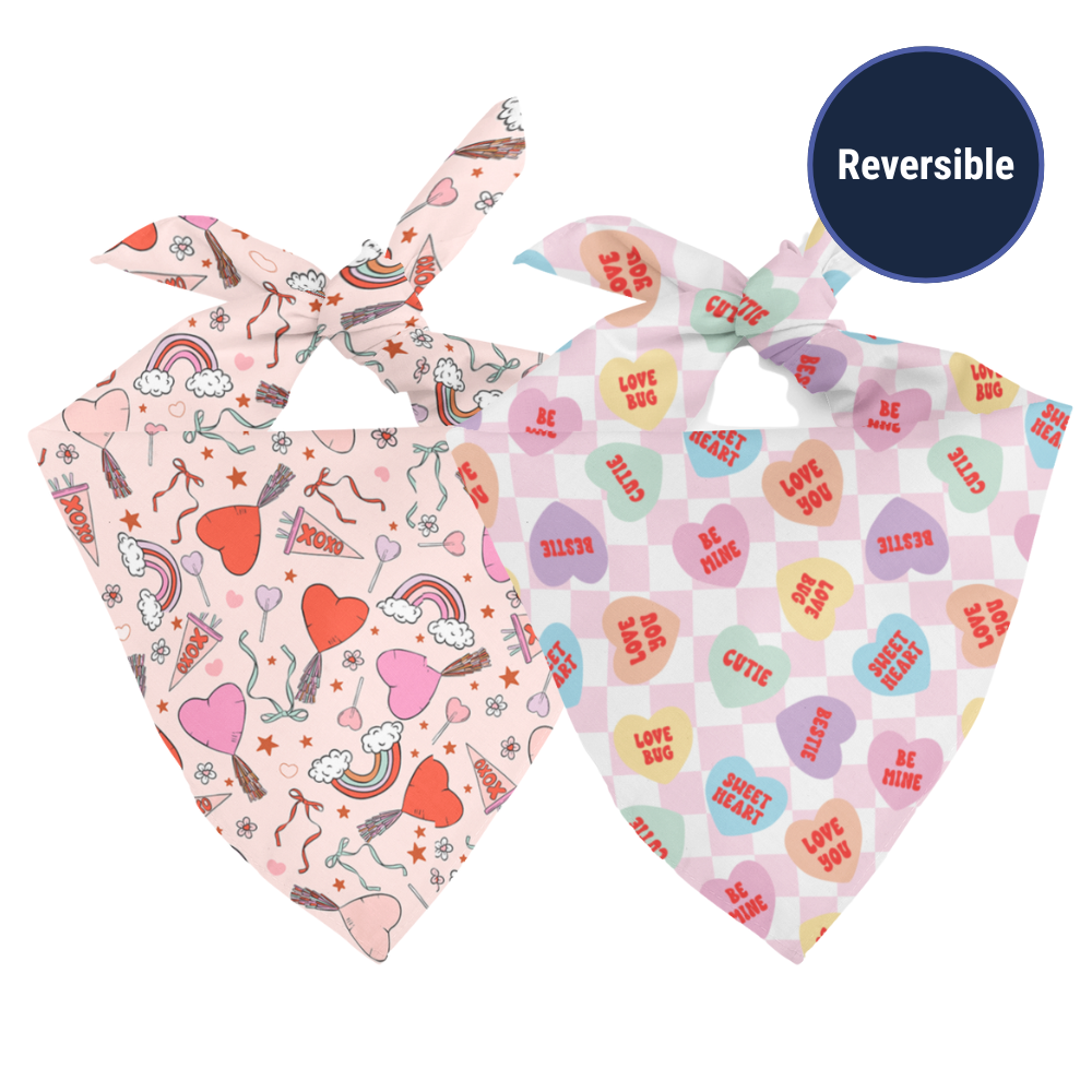 Candy Hearts Dog Bandana by Dog Bandana Co.