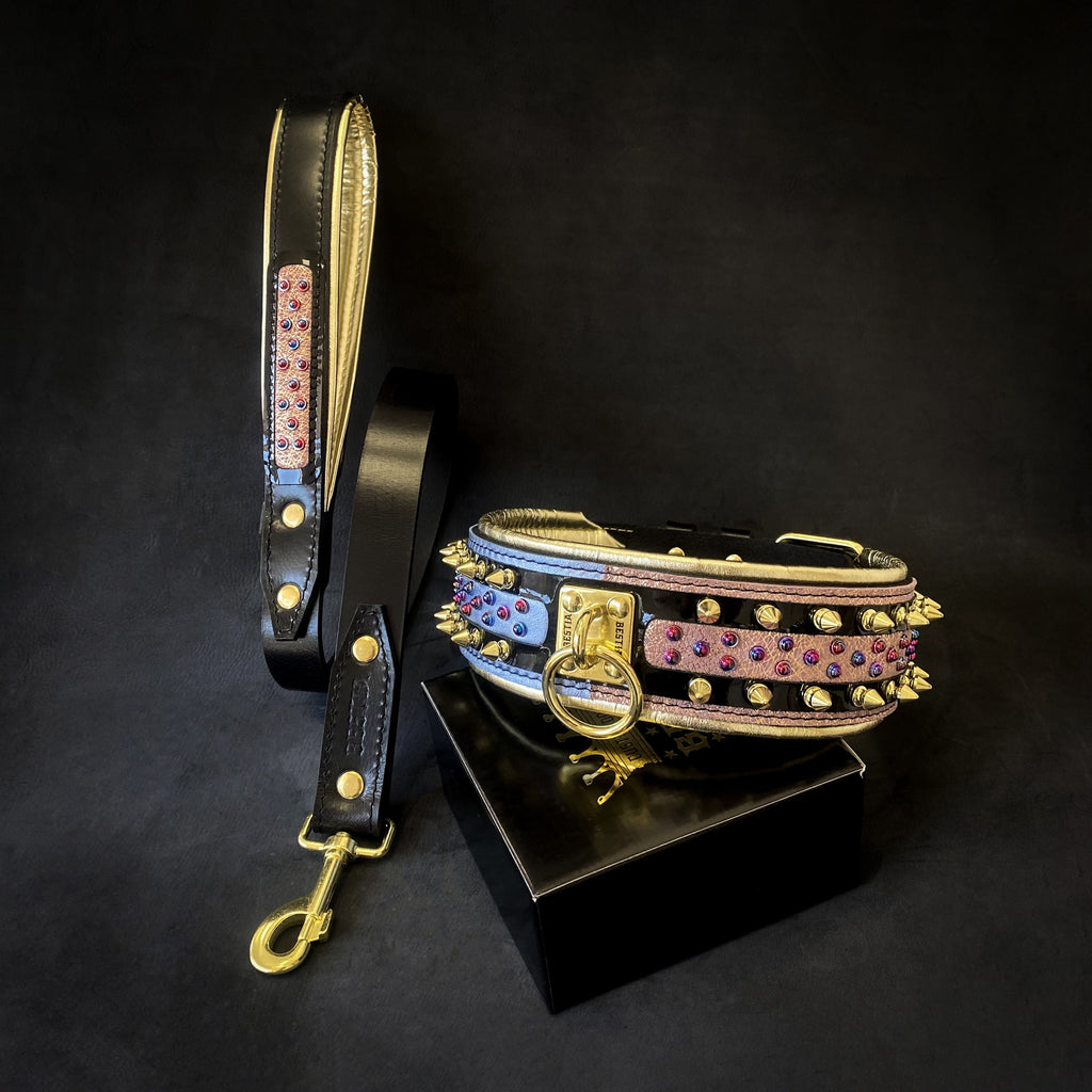 The Candy Dog Collar Black by Bestia Dog Gear