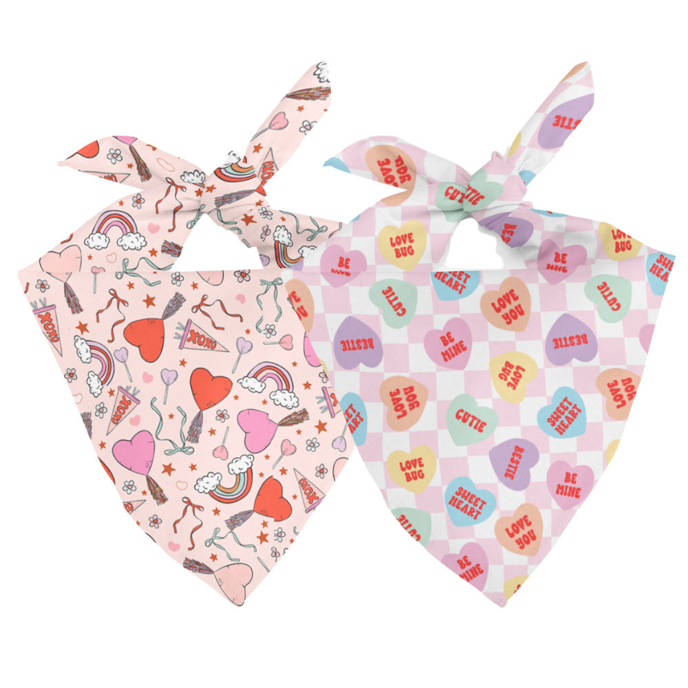 Candy Hearts Dog Bandana by Dog Bandana Co.