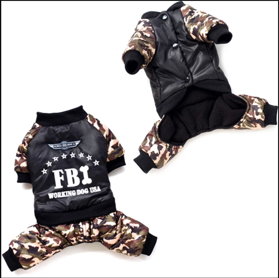 FBI Camouflage Coat | Jumpsuit Pants by Furr Baby Gifts