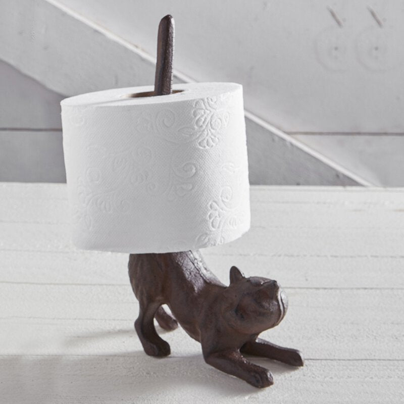 Cat Butt Cast Iron Tissue Holder | 9.5" Tall | Real Cast Iron, Virtually Indestructible by The Bullish Store