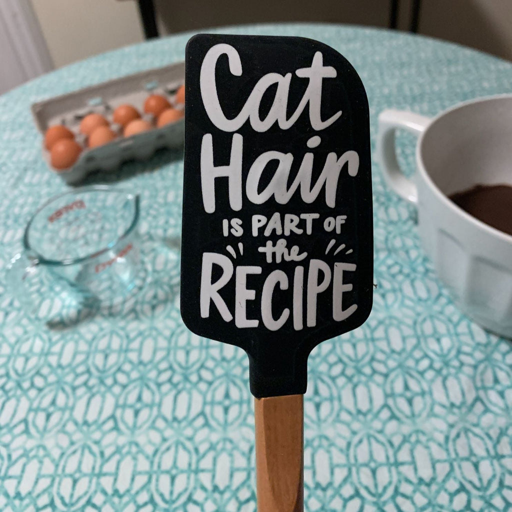 Cat Hair Is Part of The Recipe Spatula With A Wooden Handle by The Bullish Store