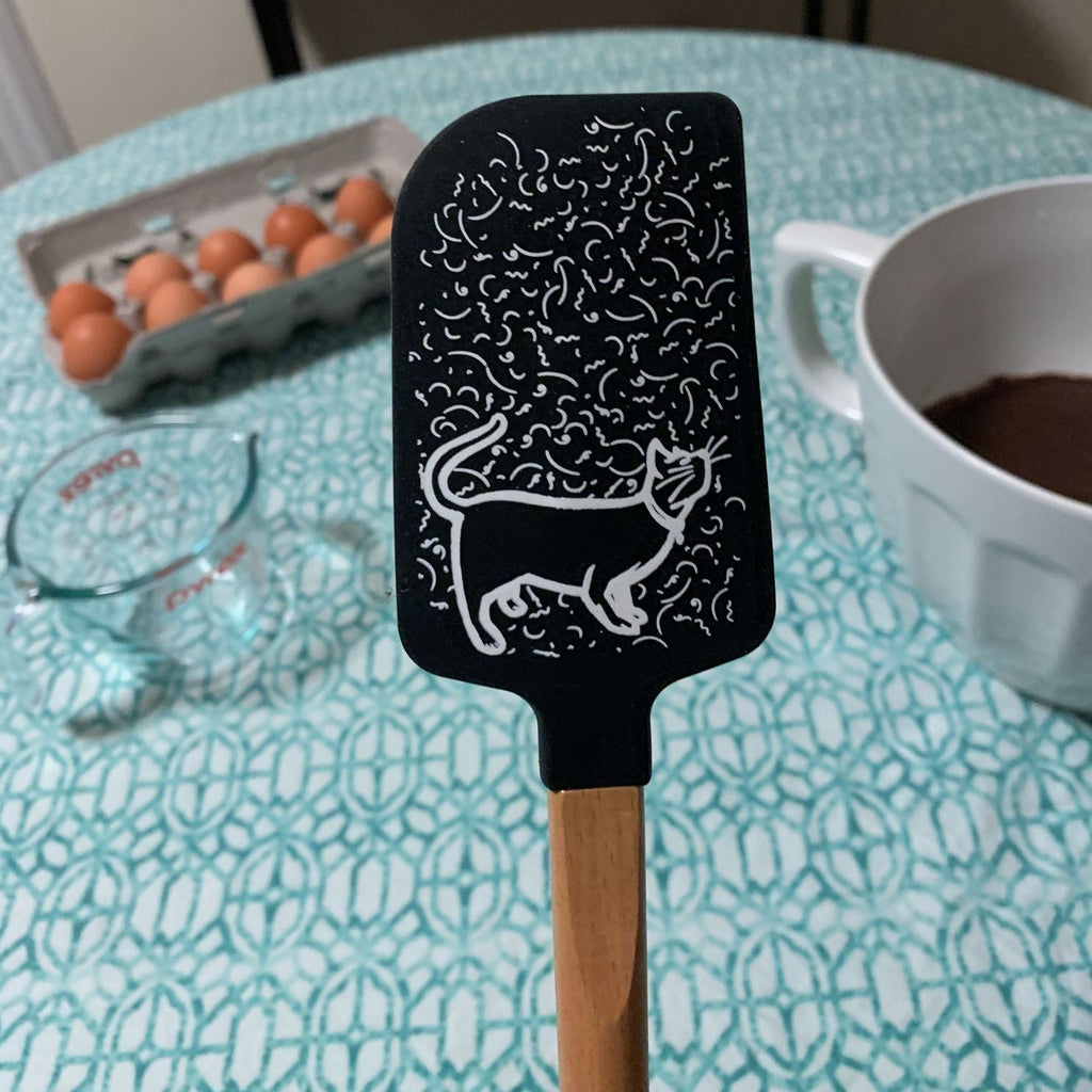 Cat Hair Is Part of The Recipe Spatula With A Wooden Handle by The Bullish Store