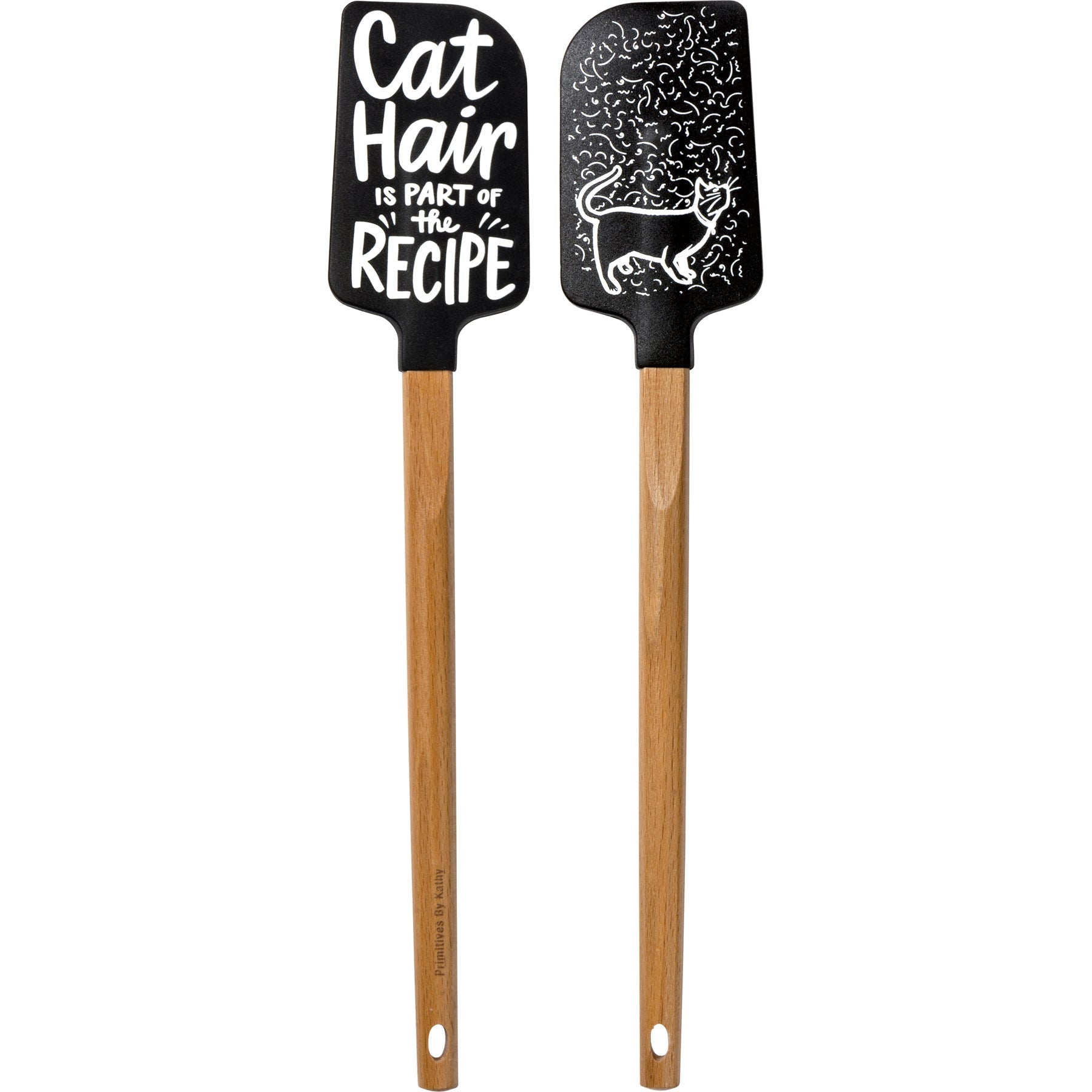 Cat Hair Is Part of The Recipe Spatula With A Wooden Handle by The Bullish Store