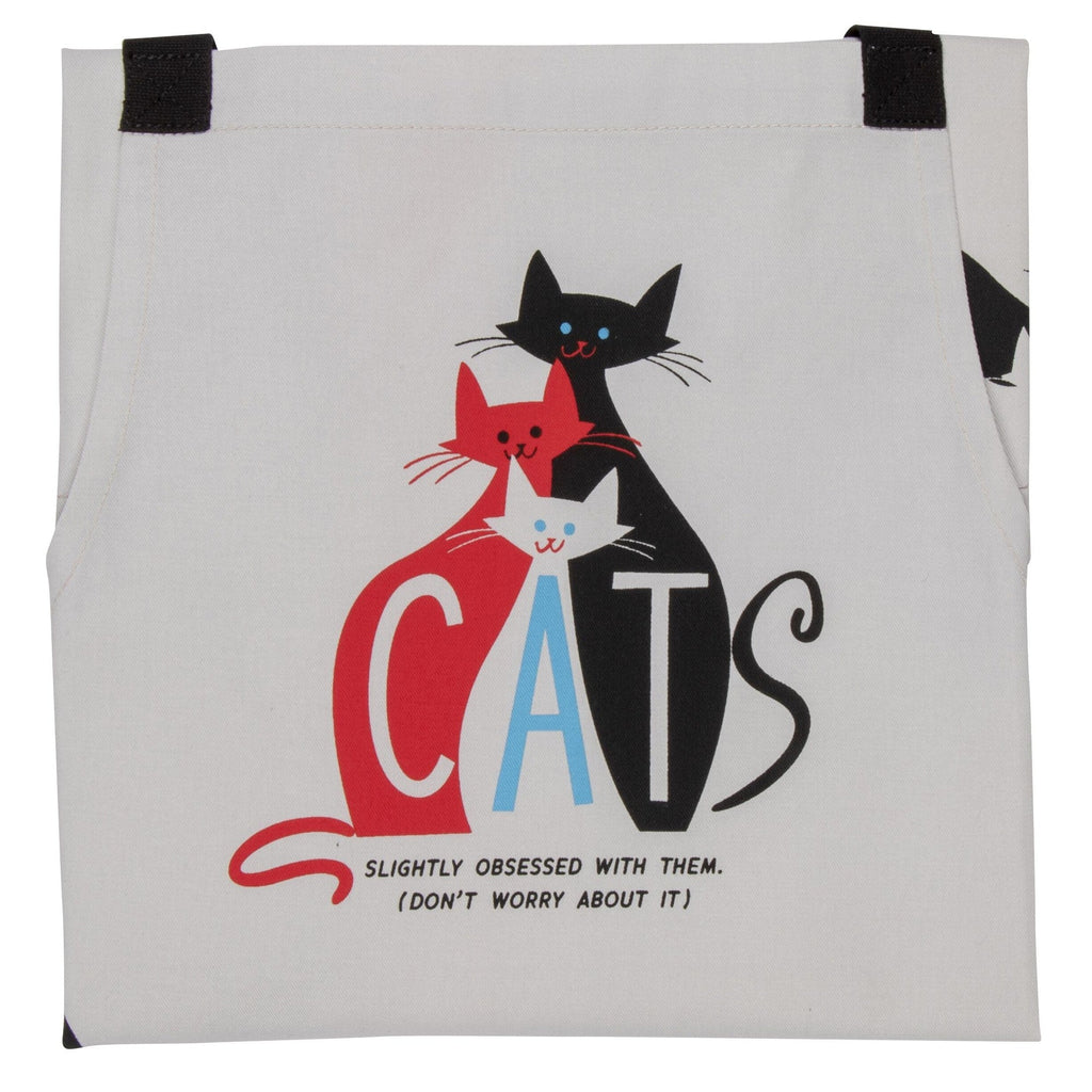 Cats. Slightly Obsessed With Them Funny Cooking and BBQ Apron Unisex 2 Pockets Adjustable Strap 100% Cotton | BlueQ at GetBullish by The Bullish Store
