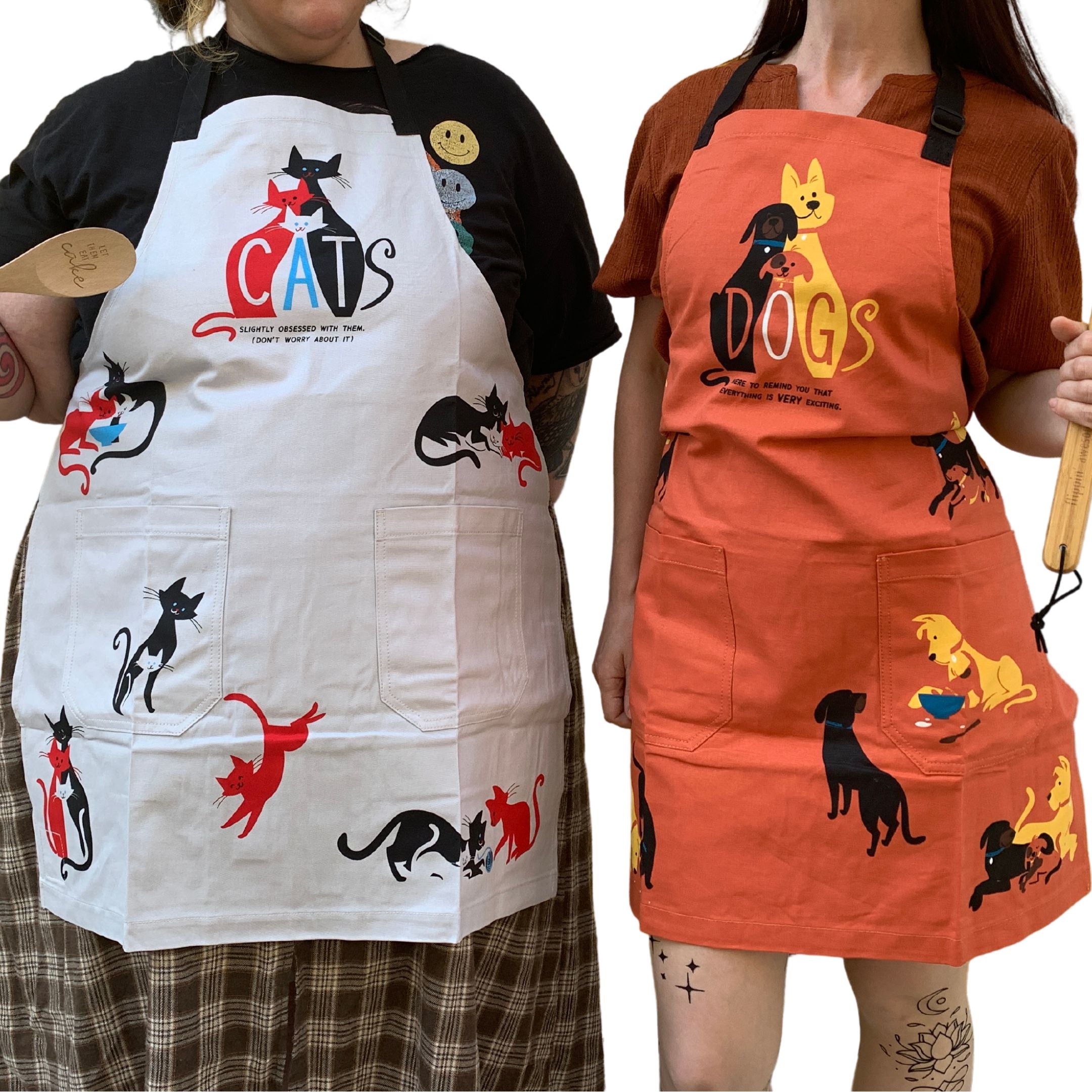Cats. Slightly Obsessed With Them Funny Cooking and BBQ Apron Unisex 2 Pockets Adjustable Strap 100% Cotton | BlueQ at GetBullish by The Bullish Store