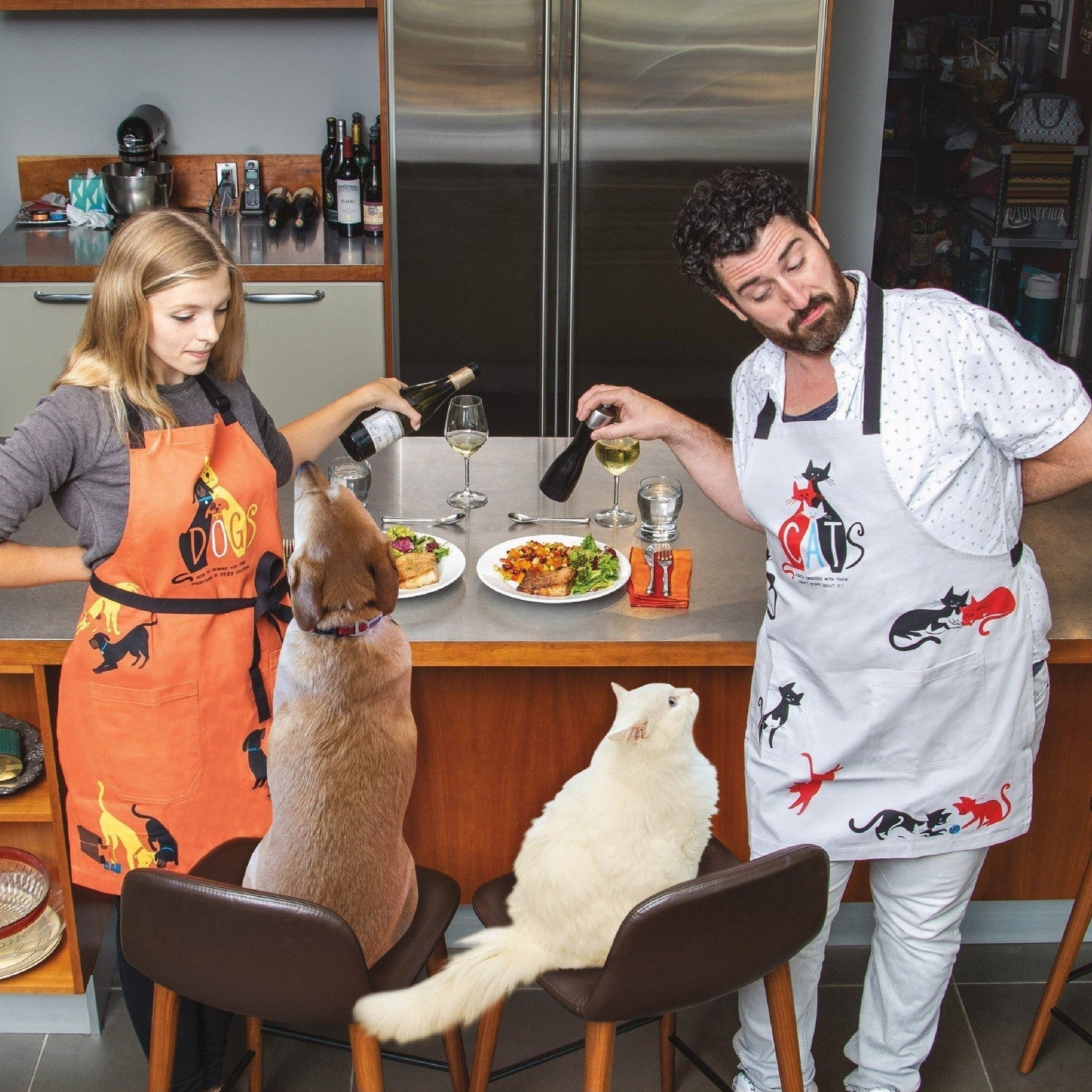 Cats. Slightly Obsessed With Them Funny Cooking and BBQ Apron Unisex 2 Pockets Adjustable Strap 100% Cotton | BlueQ at GetBullish by The Bullish Store