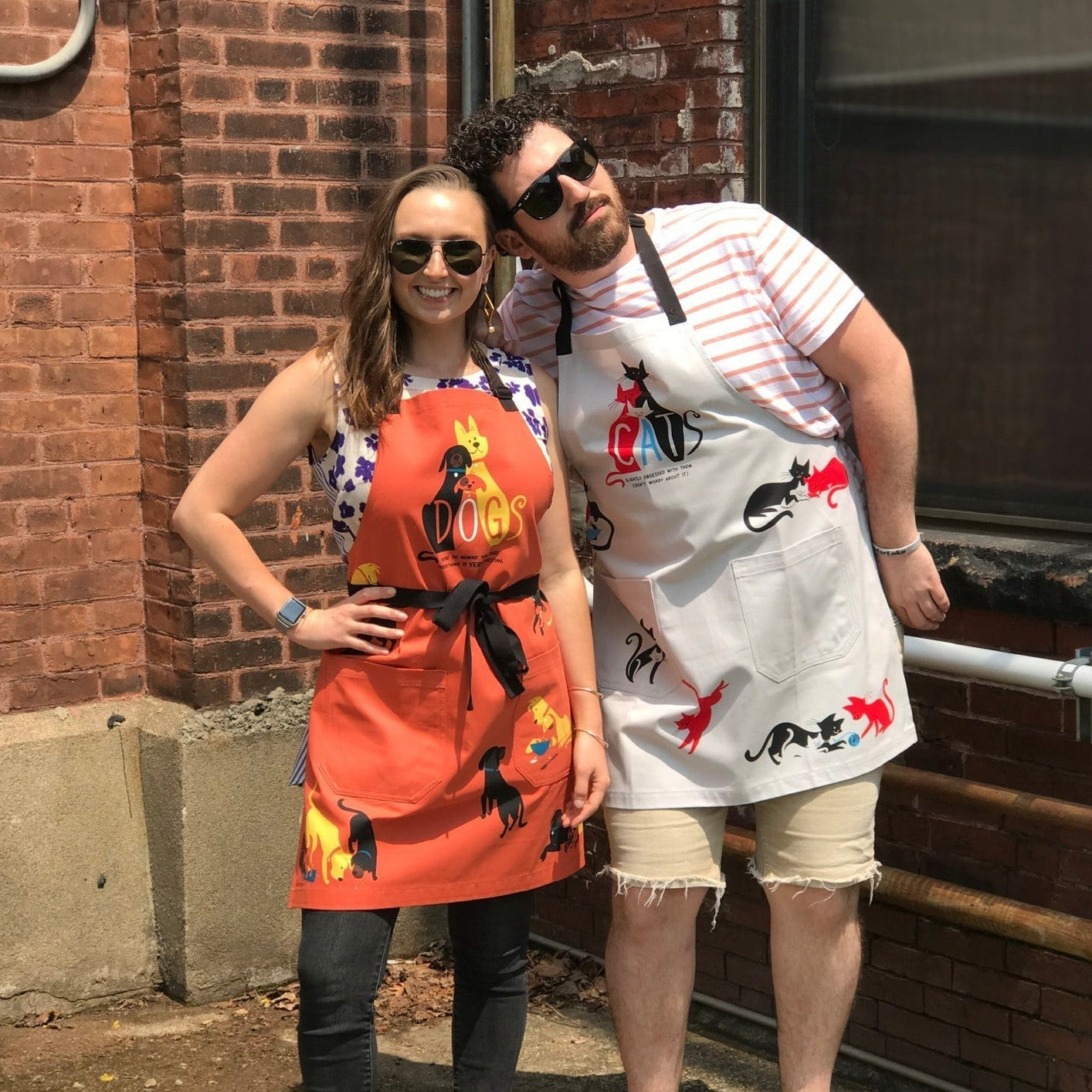 Cats. Slightly Obsessed With Them Funny Cooking and BBQ Apron Unisex 2 Pockets Adjustable Strap 100% Cotton | BlueQ at GetBullish by The Bullish Store