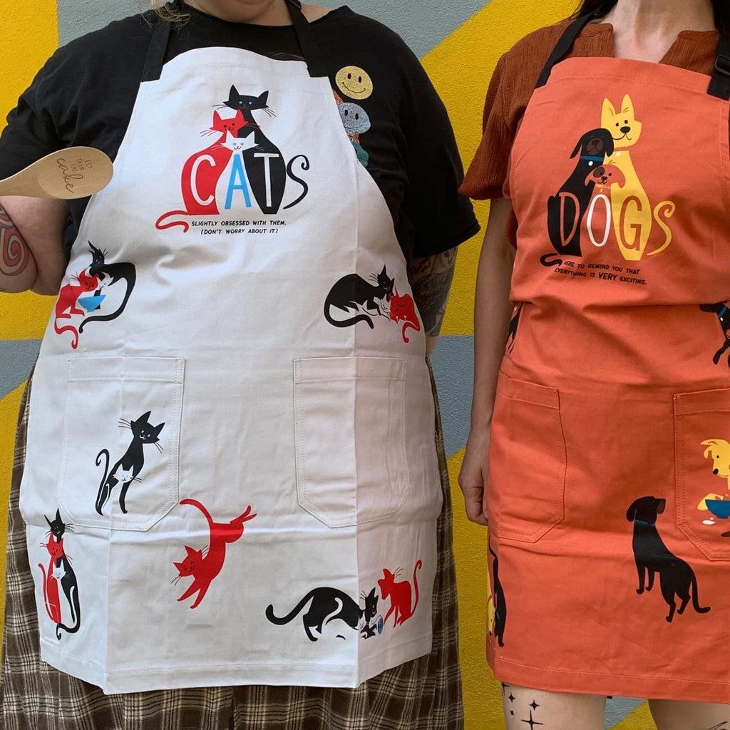 Cats. Slightly Obsessed With Them Funny Cooking and BBQ Apron Unisex 2 Pockets Adjustable Strap 100% Cotton | BlueQ at GetBullish by The Bullish Store