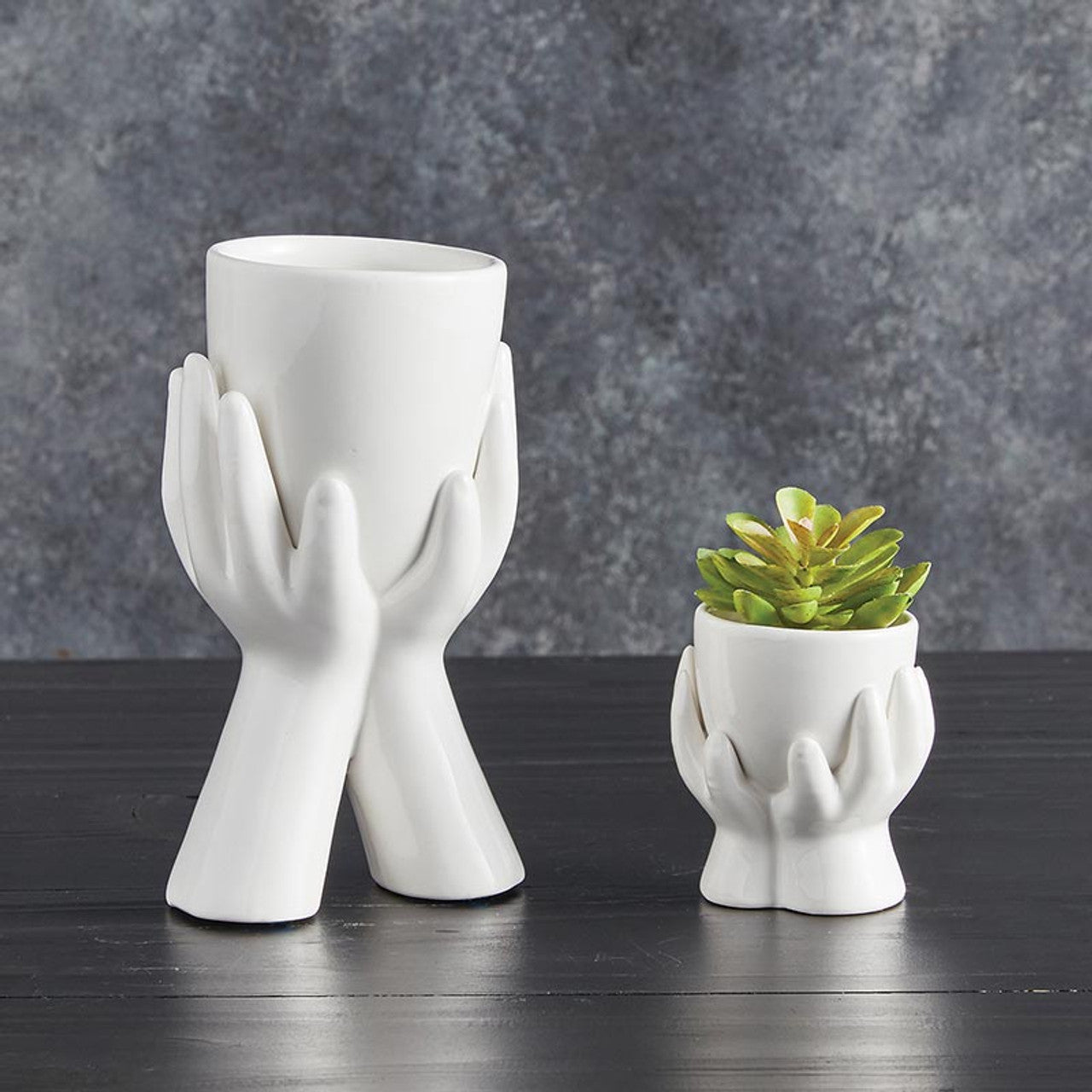 Ceramic Hands Mini Planter | Decorative Mini Aesthetic Plant Pot for Succulents & Flowers by The Bullish Store