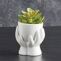Ceramic Hands Mini Planter | Decorative Mini Aesthetic Plant Pot for Succulents & Flowers by The Bullish Store