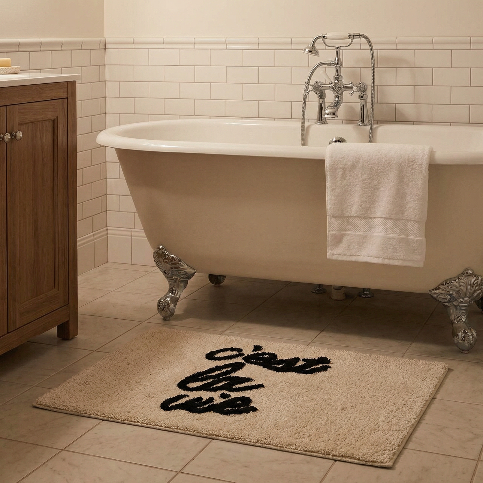 C'est la Vie Bath Mat | Soft Bathroom Rug | 20" x 30" by The Bullish Store