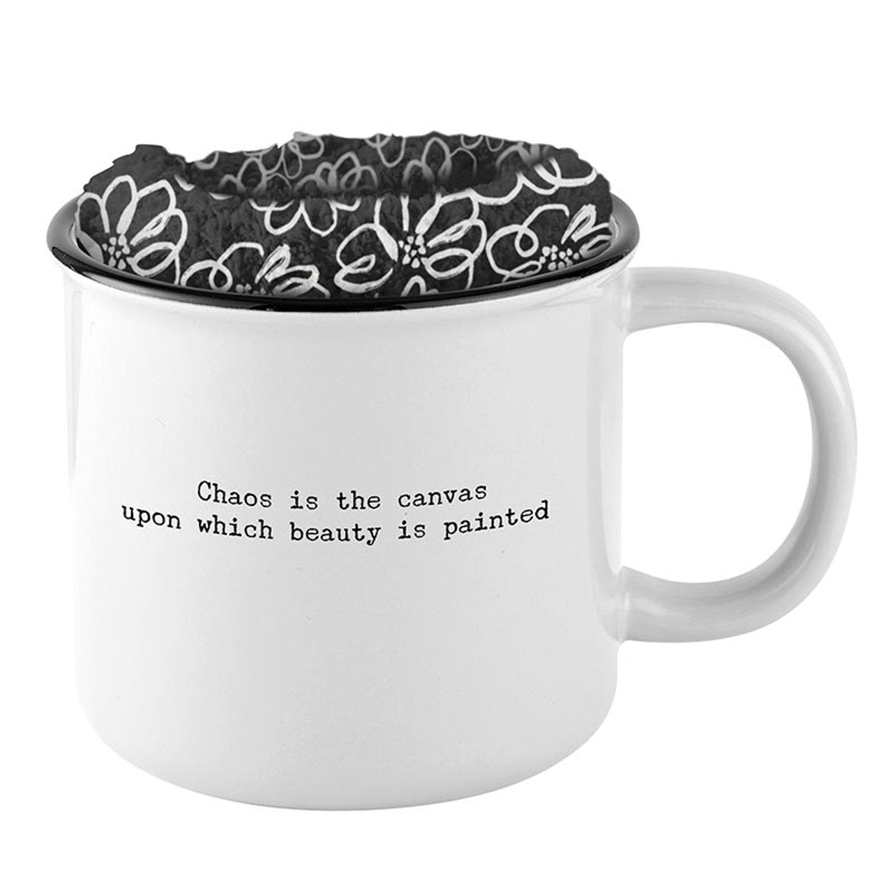 Chaos is the Canvas Mug & Sock Gift Set in Black and White by The Bullish Store