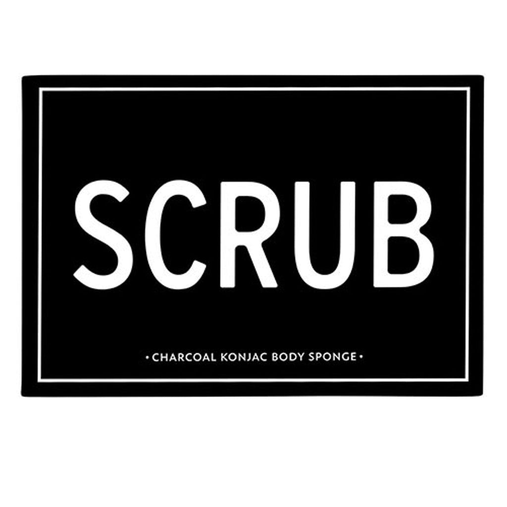 Charcoal Konjac Body Sponge | All-Natural Scrub Sponge Detoxify Exfoliate Skin by The Bullish Store