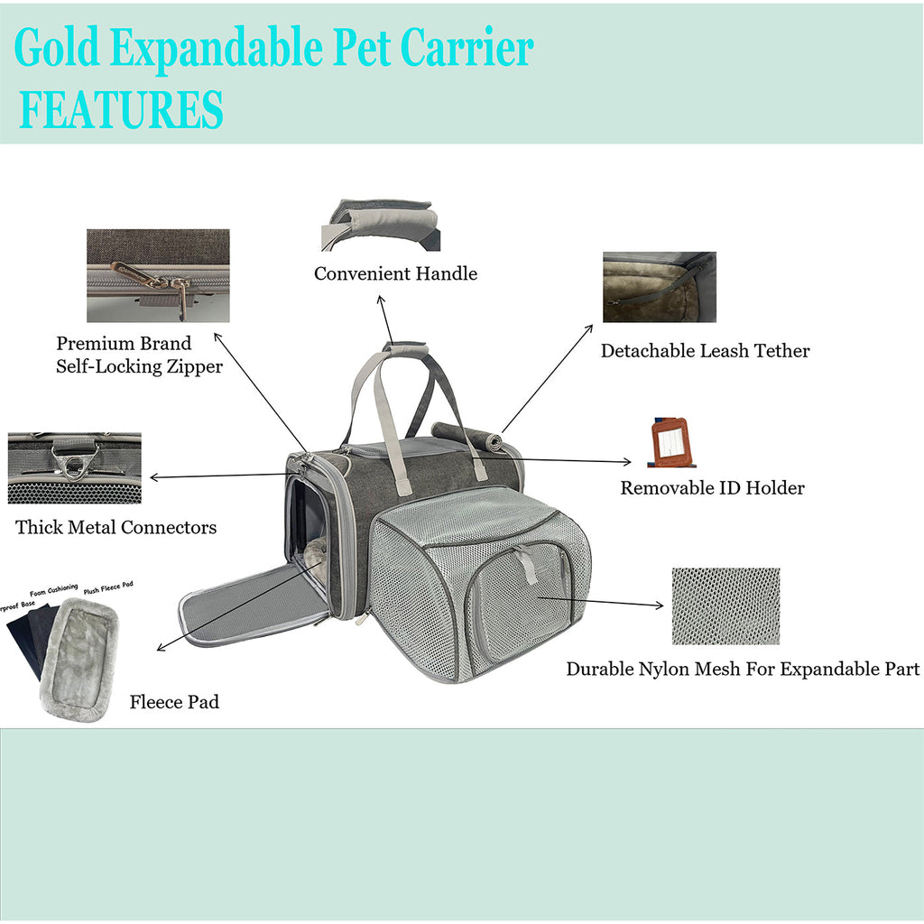 Mr. Peanut's Gold Series Standard Size Airline Compliant Expandable Pet Carrier V3.0 by Mr. Peanut's Pet Carriers