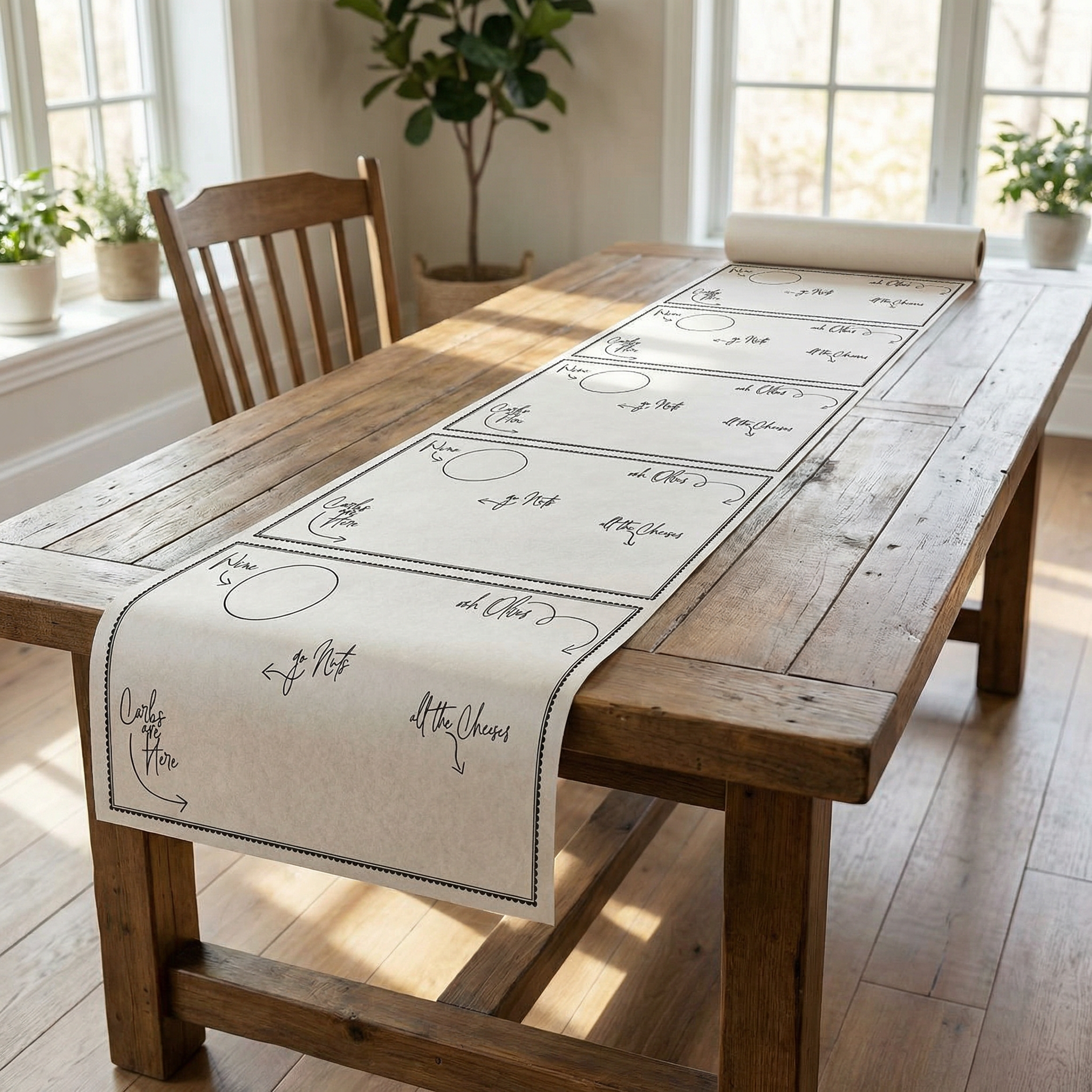 Charcuterie Paper Cheese Board | 50" x 18" by The Bullish Store