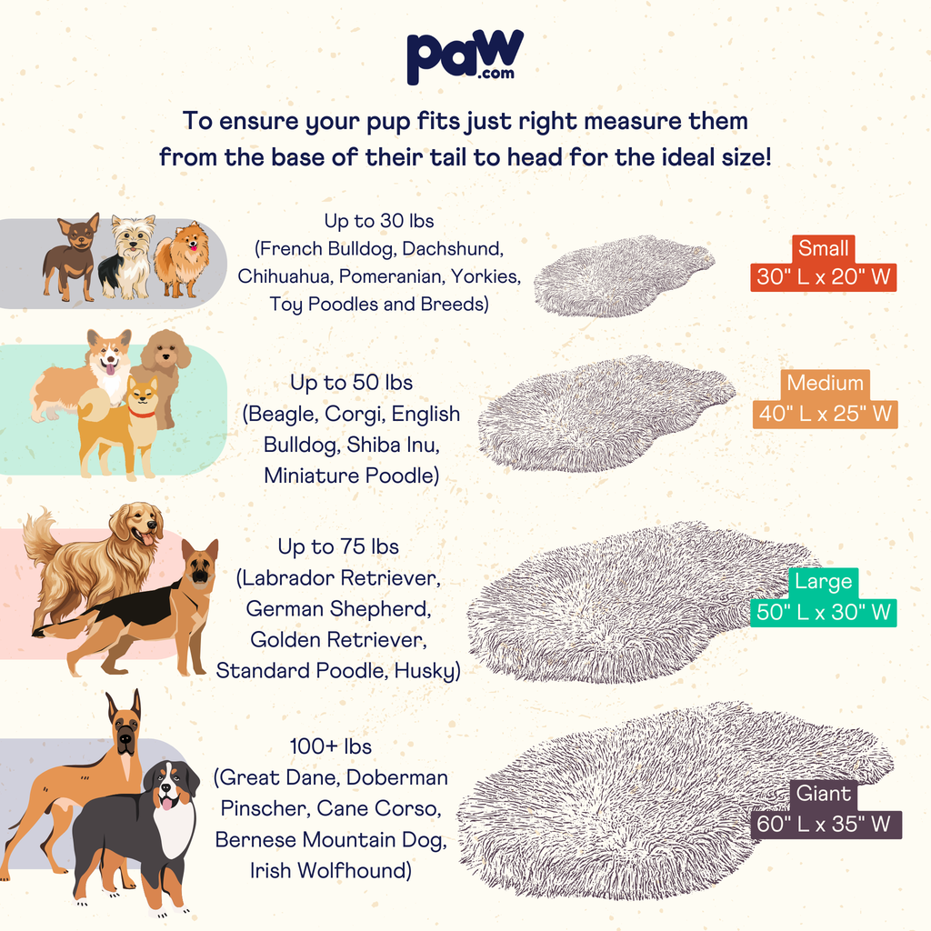PupRug® Luxe Faux Fur Orthopedic Dog Bed - Plush Sheep Tan by Paw.com