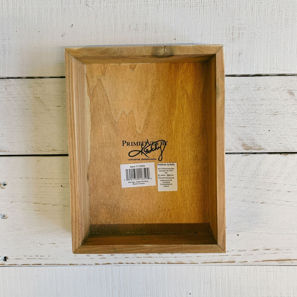 Chase The Moon Wooden Box Sign | Wall Desk Office Home Decor | 6" x 8" by The Bullish Store