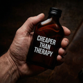 Cheaper Than Therapy Amber Mini Flask | Glass by The Bullish Store