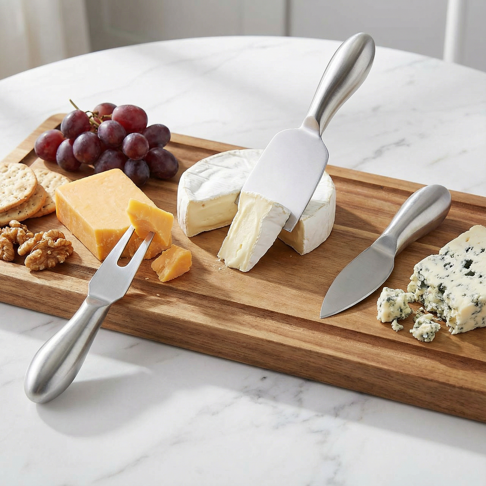 Cheese Knife Gift Set in Book Style Packaging | 3 Piece Gourmet Cheese Knives Set In Gift Box by The Bullish Store