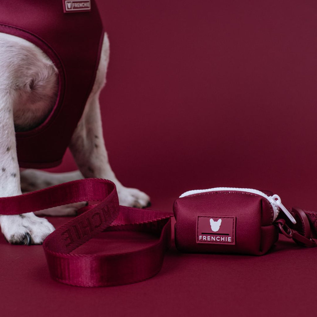 Frenchie Poo Bag Holder - Solid Ruby by Frenchie Bulldog