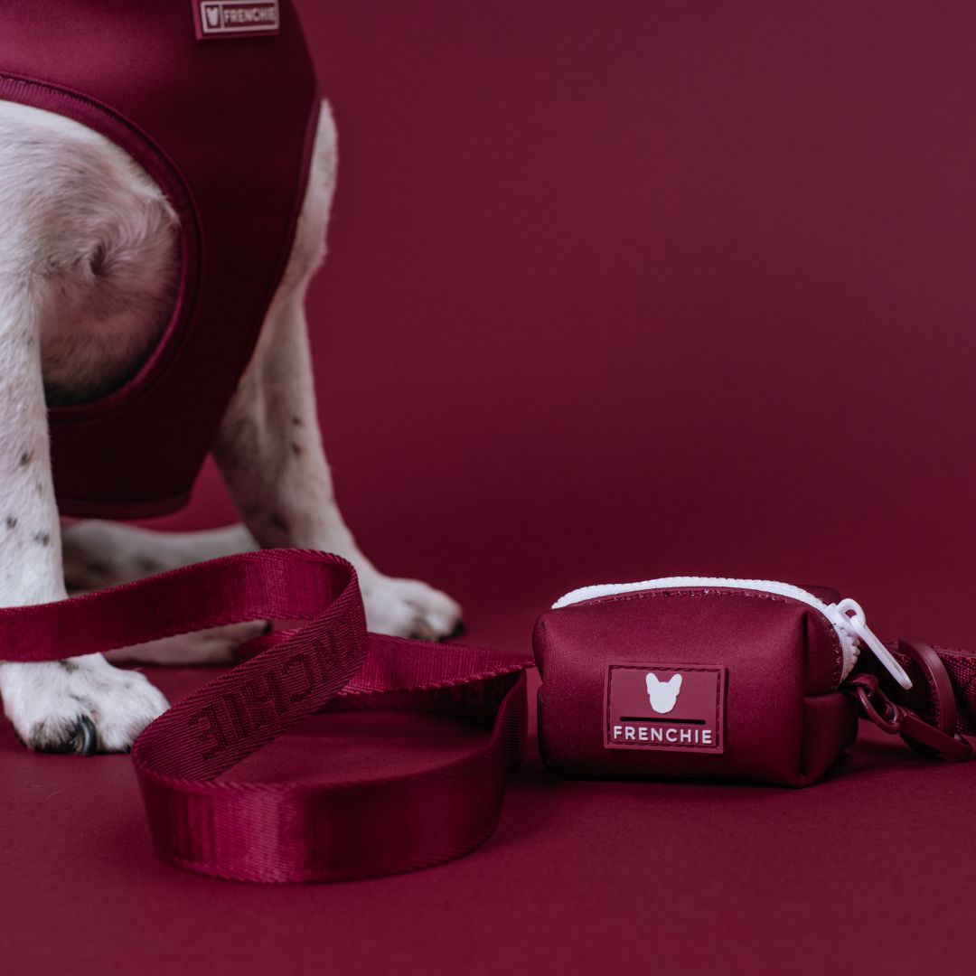 Frenchie Poo Bag Holder - Solid Ruby by Frenchie Bulldog