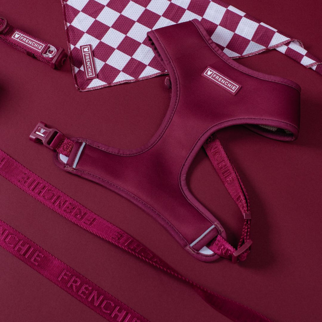 Frenchie Duo Reversible Harness - Solid Ruby by Frenchie Bulldog