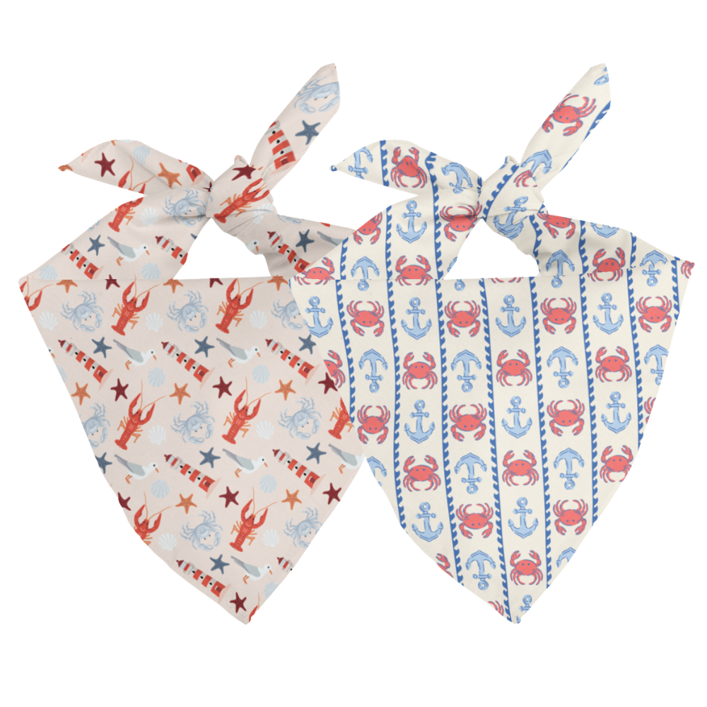 Coastal Charm Reversible Dog Bandana by Dog Bandana Co.