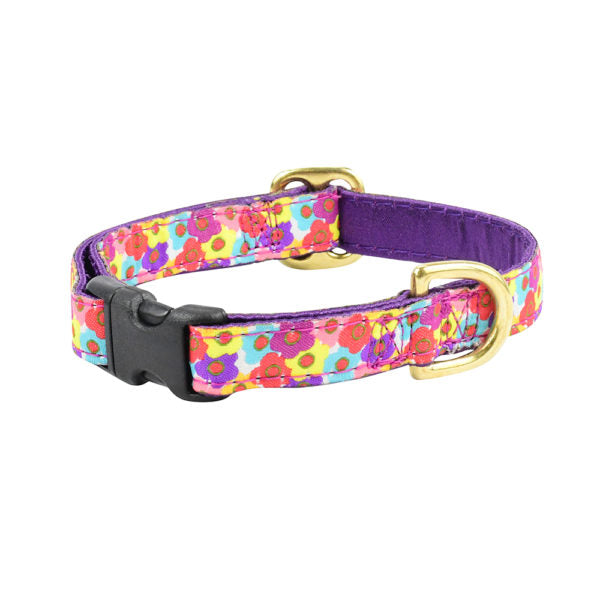 Tiny Blooms 5/8″ Floral Buckle Martingale Dog Collar by 2 Hounds Design