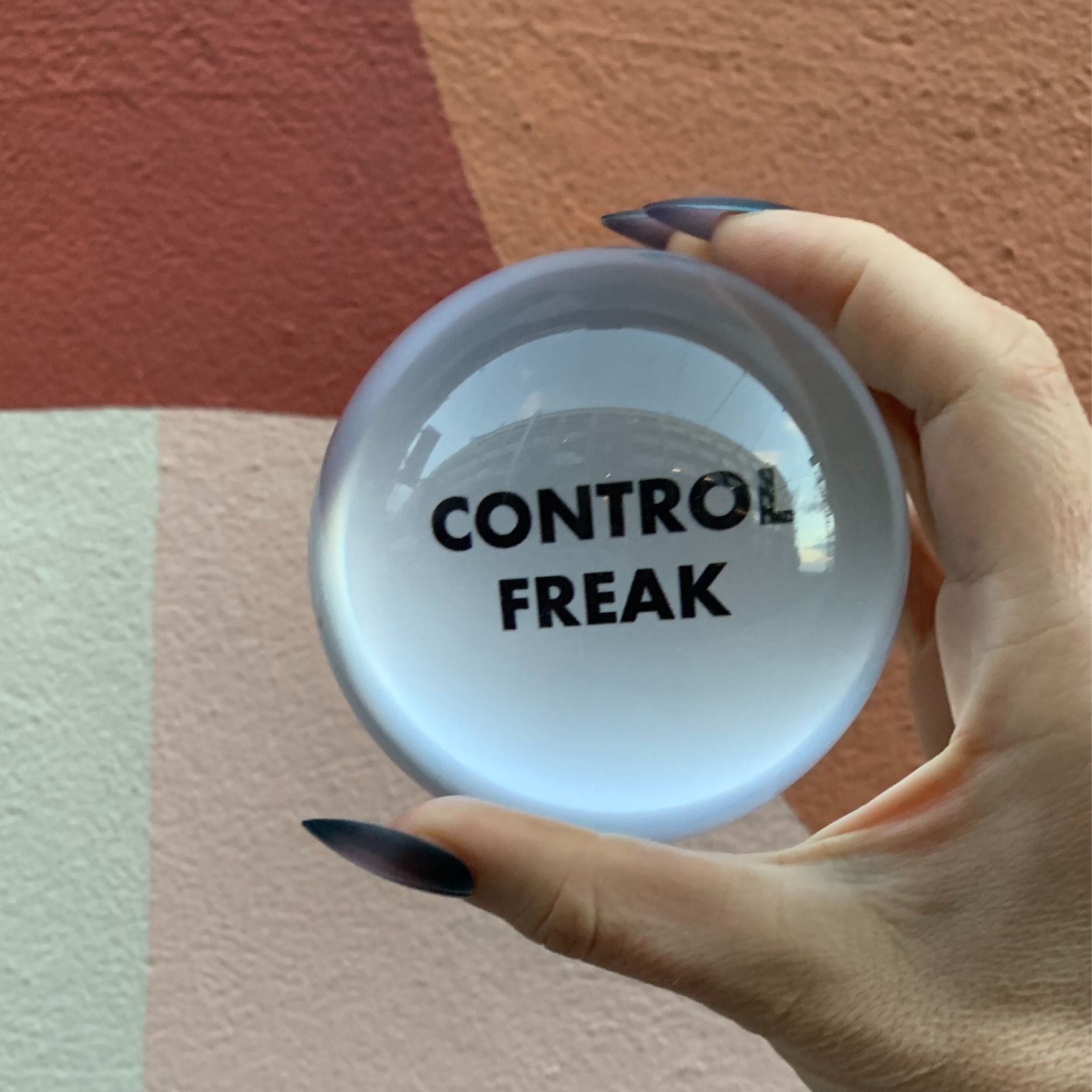 Control Freak Glass Dome Paperweight | Paper Document Holder | Desk Organizer Ornament by The Bullish Store