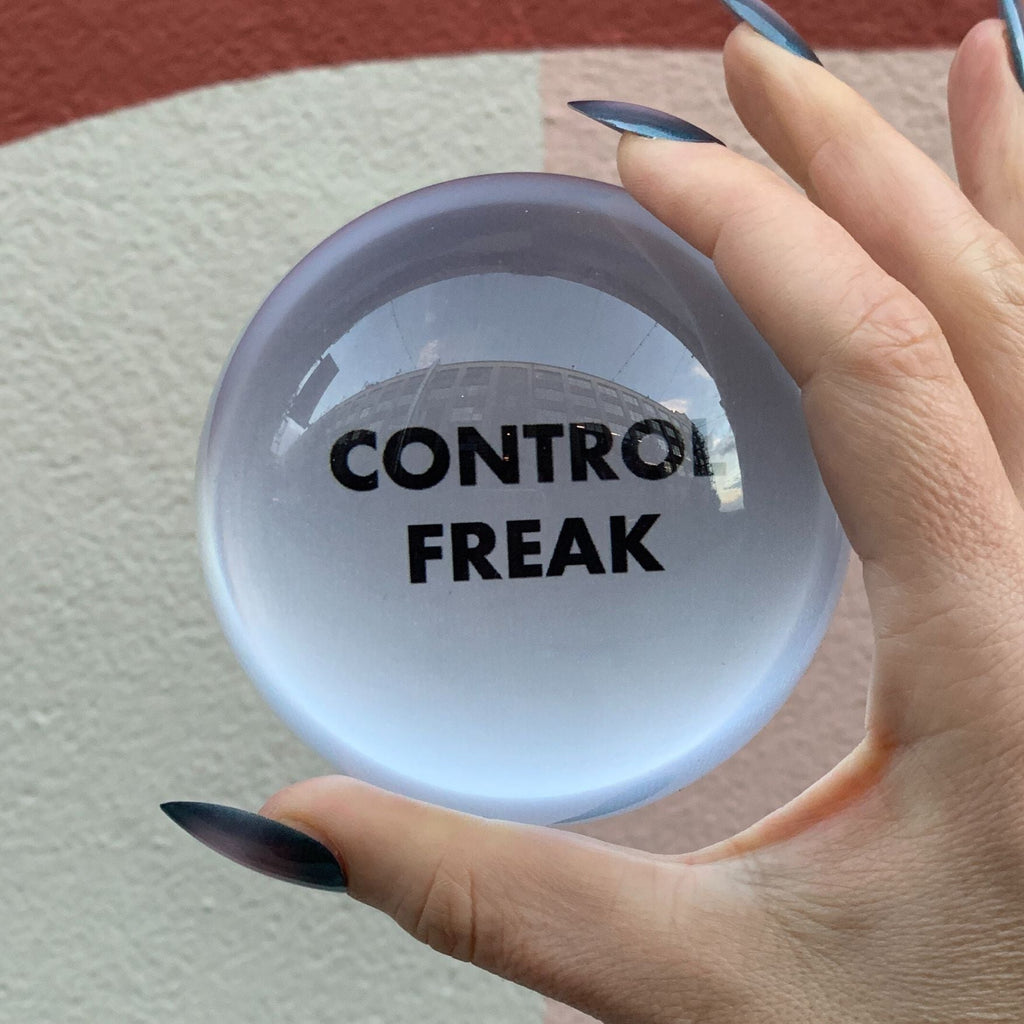 Control Freak Glass Dome Paperweight | Paper Document Holder | Desk Organizer Ornament by The Bullish Store