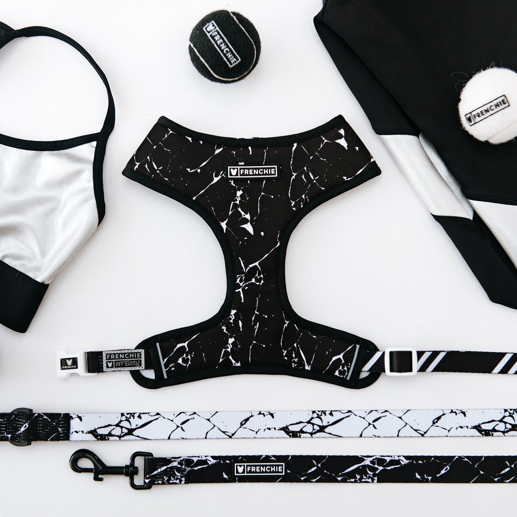 Frenchie Duo Reversible Harness - Black Marble by Frenchie Bulldog