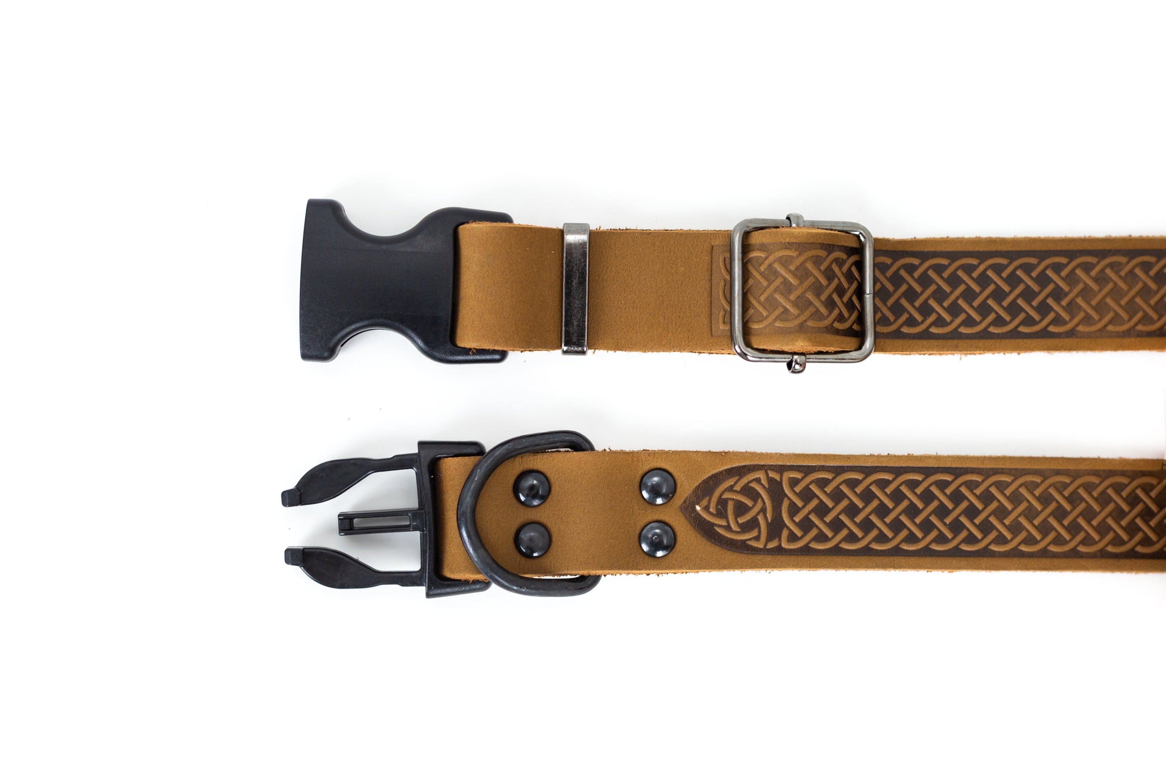 Celtic Sport Earth Brown Leather Dog Collar by Euro-Dog Collars and Leads