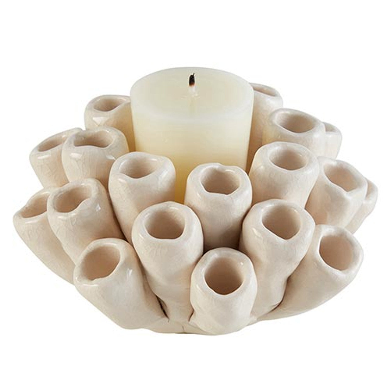 Coral Statue Candle Holder | Ceramic Sculpture Home Decor | 5" x 3" by The Bullish Store